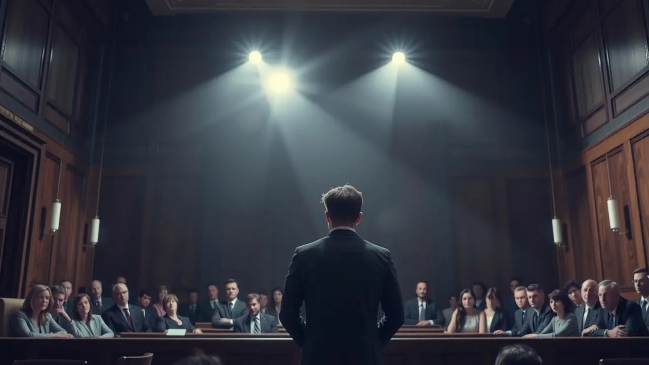 Pessoa testemunhando em um tribunal