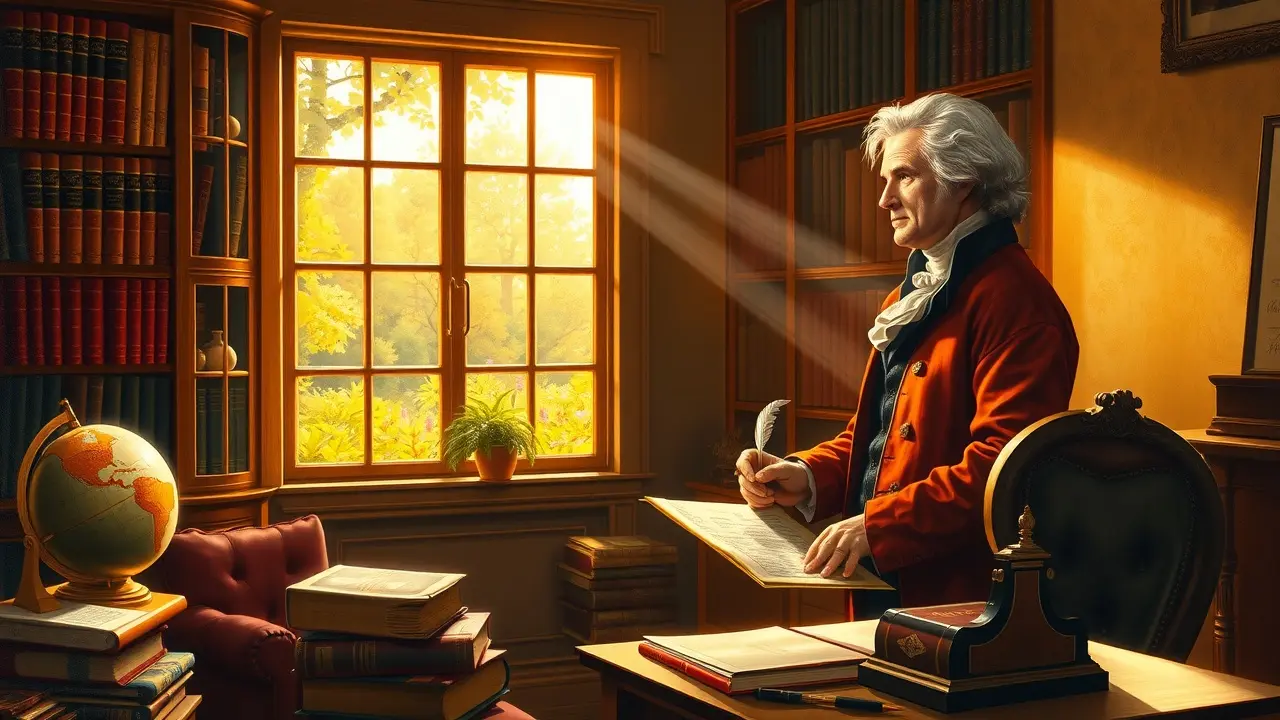 Significado de Sonhar com Thomas Jefferson: Desvendando os Símbolos Thomas Jefferson escrevendo a Declaração de Independência