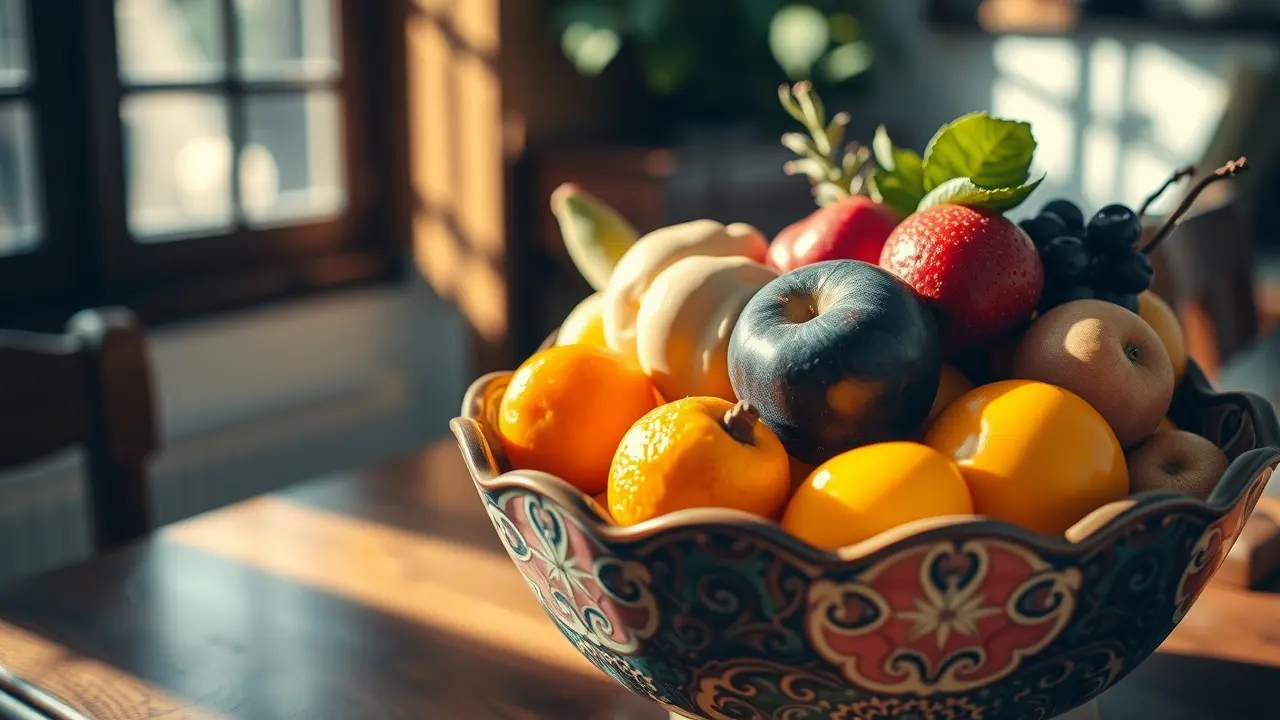 Sonhar com Tigela: Desvende os Significados e Simbolismos Tigela de cerâmica cheia de frutas coloridas