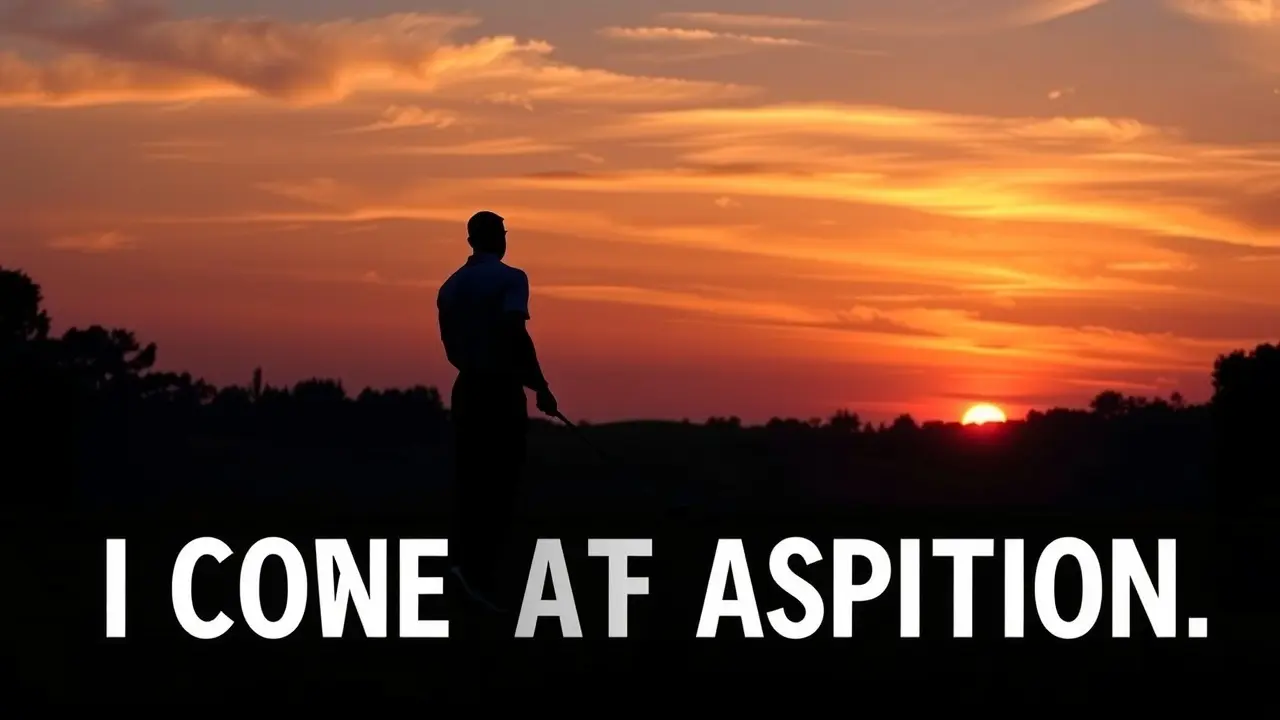 Silhueta de Tiger Woods no golfe ao pôr do sol