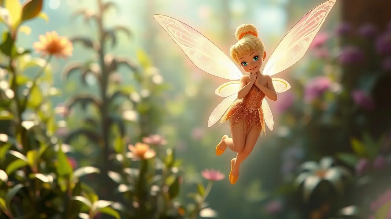 Significado de Sonhar com Tinker Bell: Desvende os Mistérios! Tinker Bell brilhando em um sonho mágico