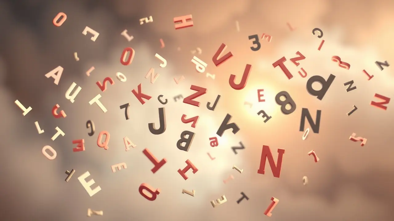 Sonho com tipografia e letras flutuantes