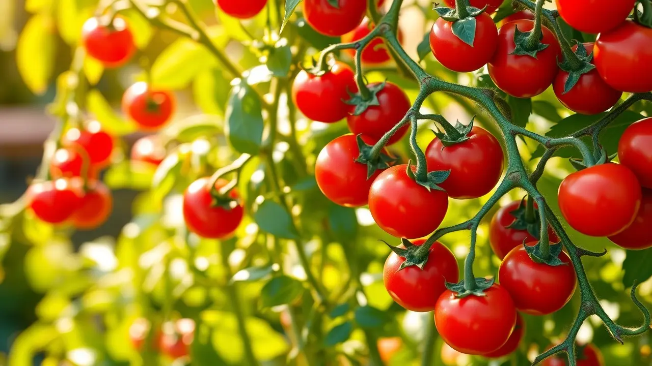 Sonhar com Tomateiro-Cereja: Descubra o Significado Oculto! Tomateiro-cereja carregado de frutos maduros