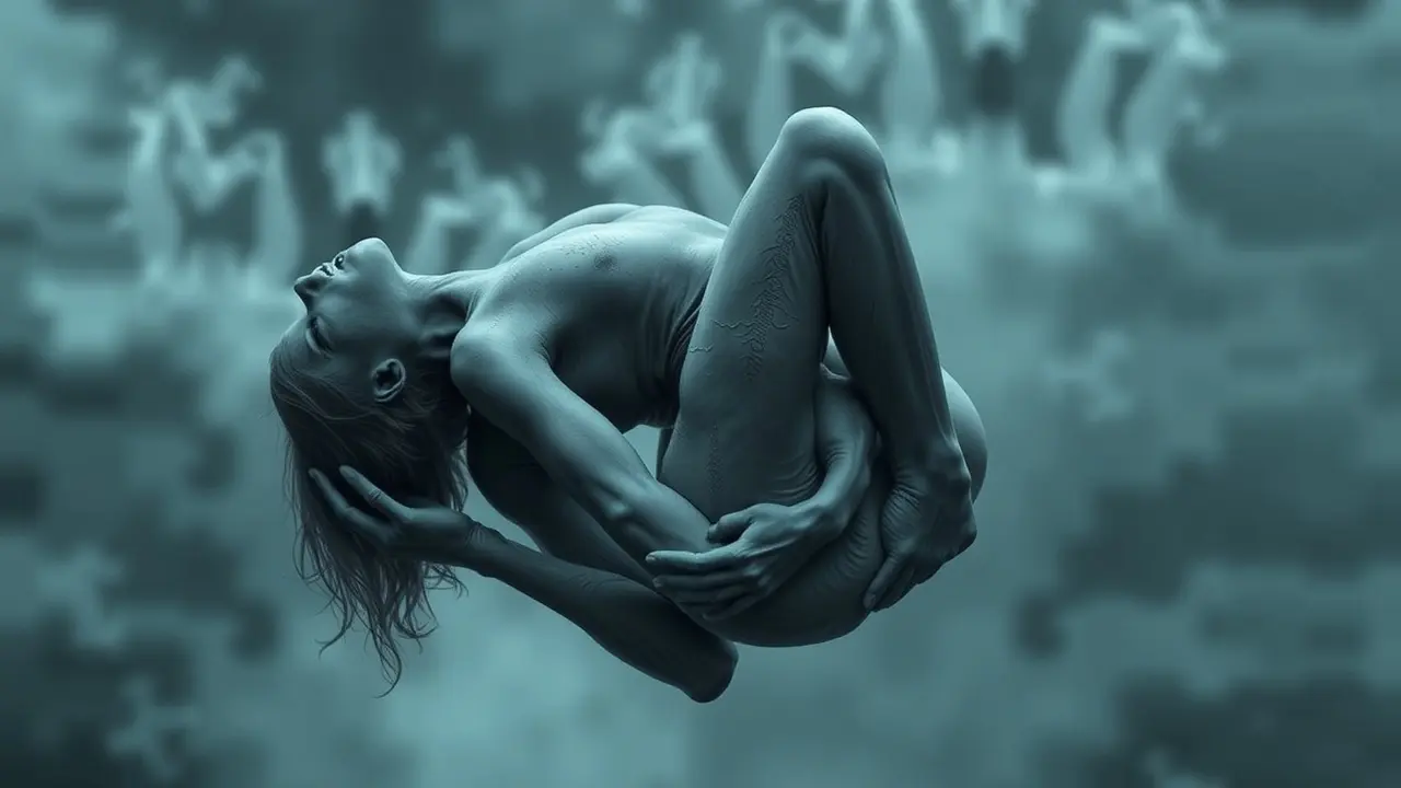 Ilustração simbólica de corpo torcido
