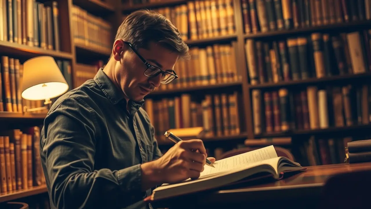 Sonhar com Transcrição: Desvende os Significados Ocultos Pessoa transcrevendo notas manuscritas