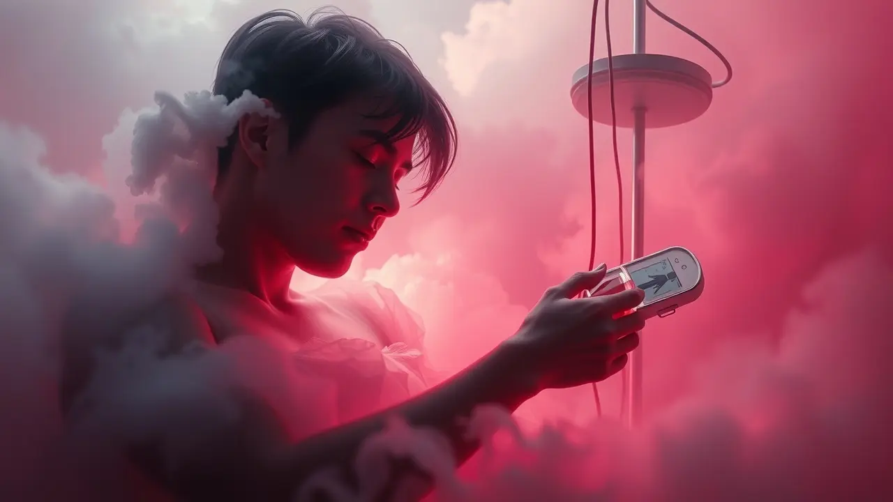 Pessoa recebendo transfusão em sonho