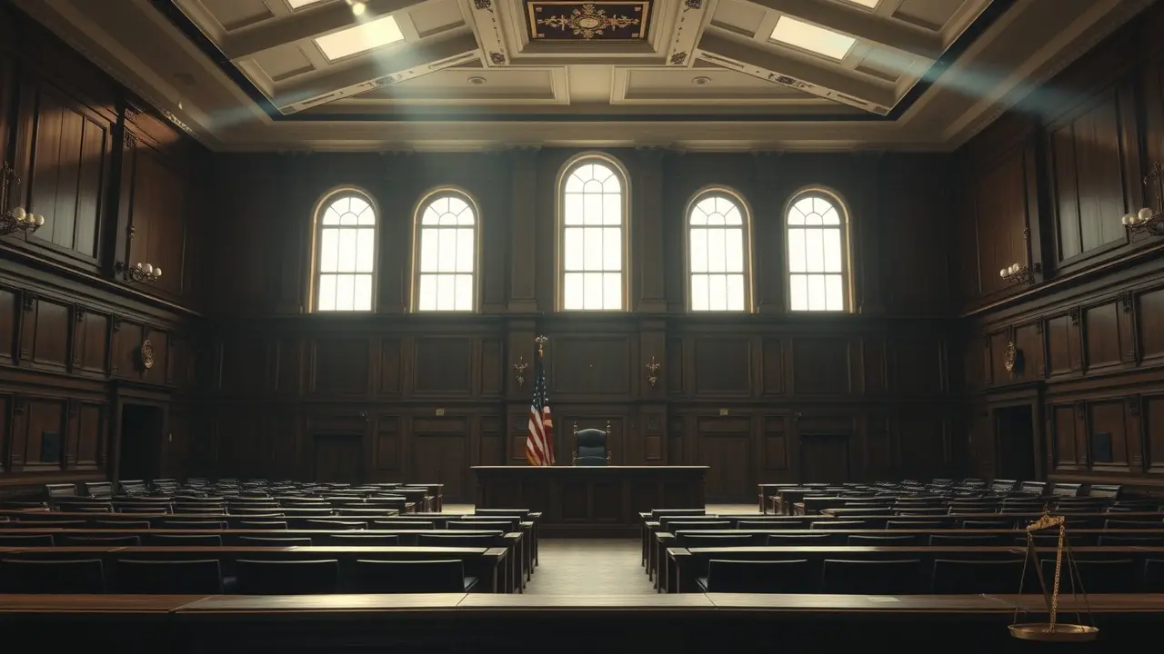 Tribunal silencioso e imponente.