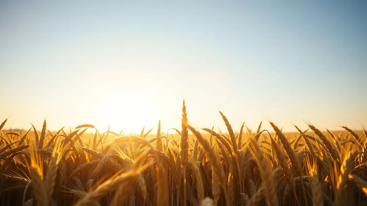 Sonhar com Trigo: Descubra os Significados Ocultos e as Mensagens do Seu Subconsciente Campo de trigo dourado sob céu azul.