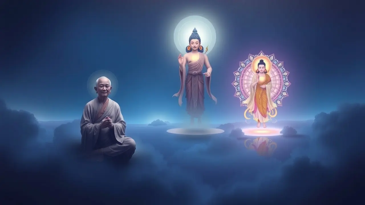 Representação dos Três Corpos de Buda (Trikaya)