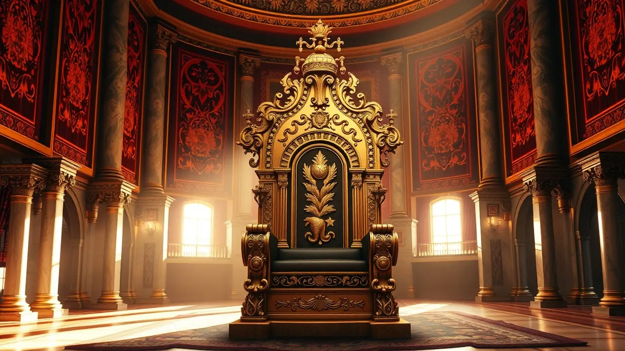 Significado de Sonhar com Trono: Poder, Autoridade e Mais! Trono dourado ricamente decorado