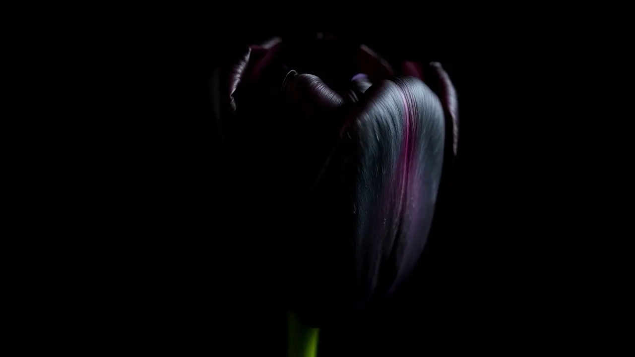 Tulipa negra em close-up