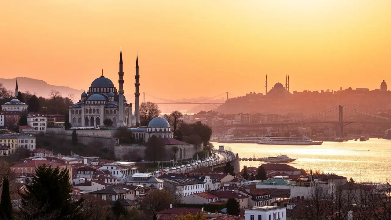 Istambul ao pôr do sol