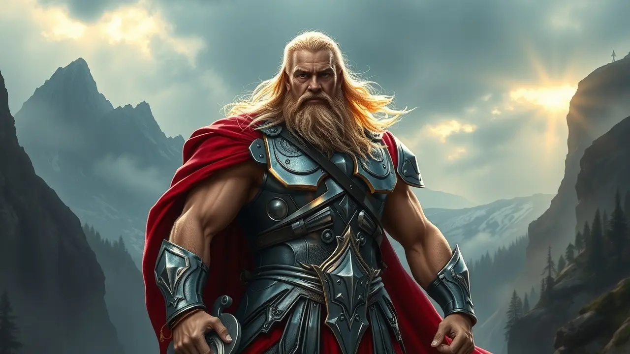 Tyr, deus nórdico da justiça, em armadura