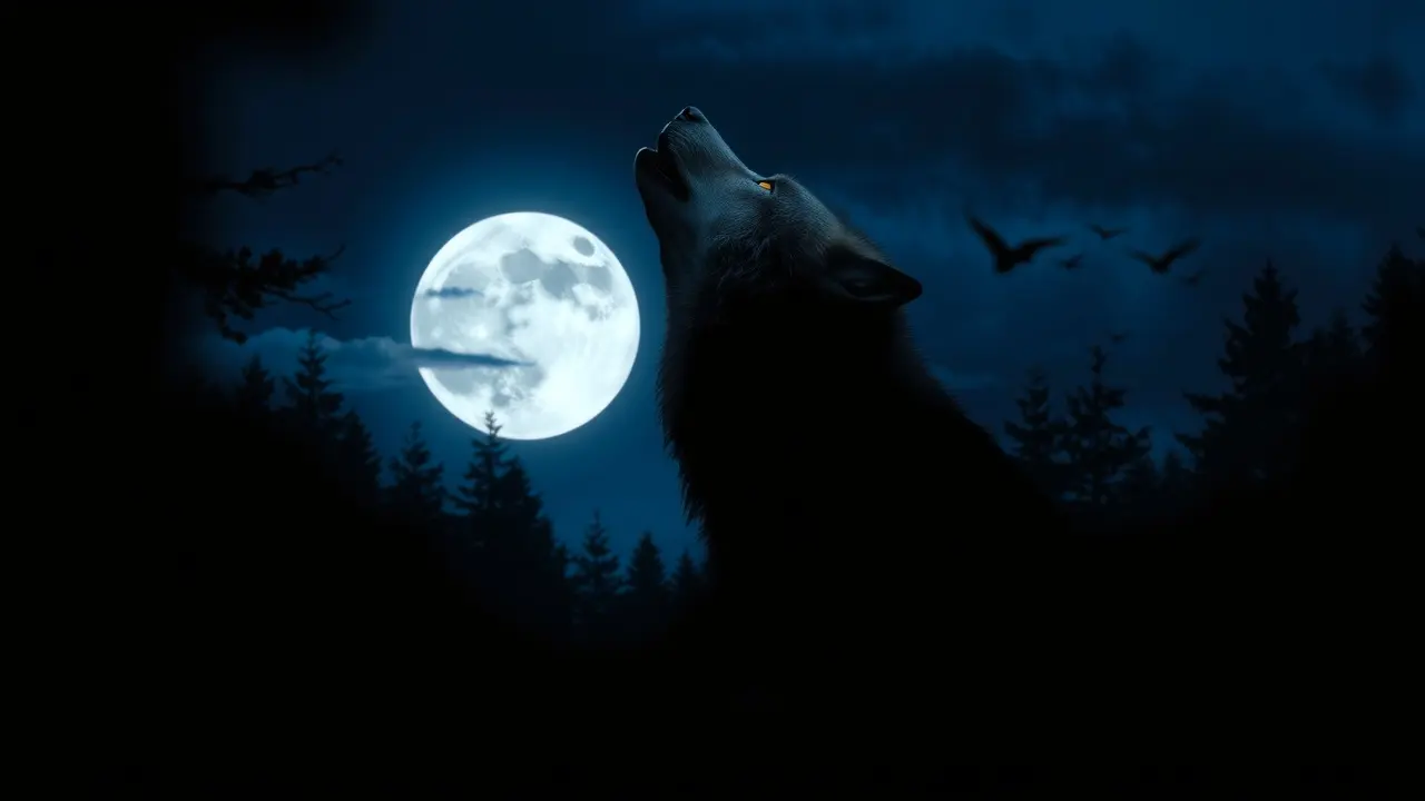 Sonhar com Uivo: Desvende os Mistérios e Significados Ocultos Lobo uivando para a lua em noite escura.