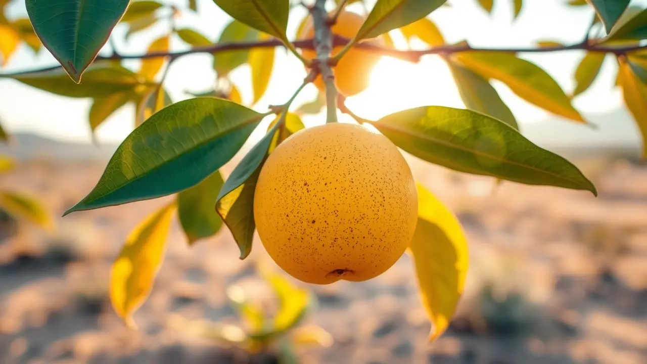 Umbu maduro em galho no sertão