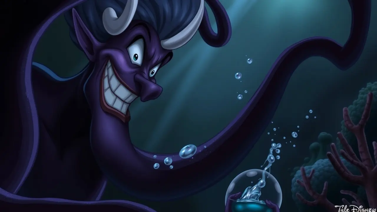 Ursula, a vilã da Pequena Sereia, em um sonho.