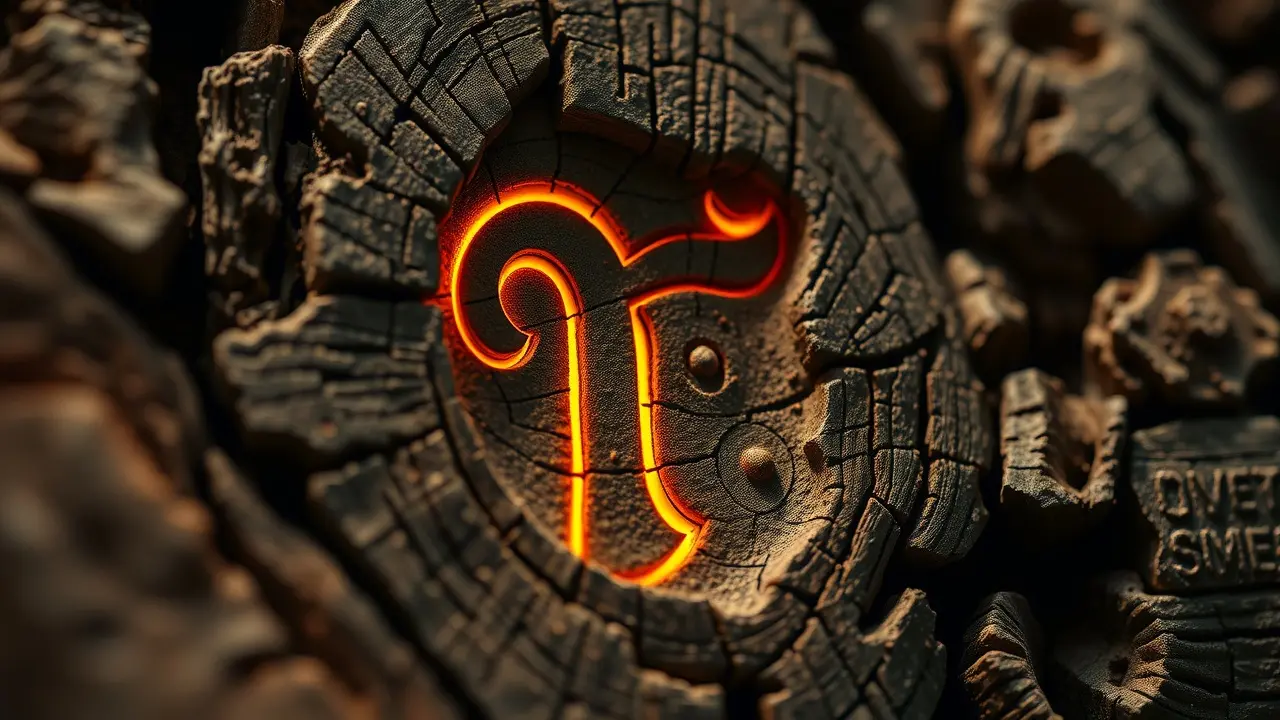 Significado de Sonhar com Uruz: Desvende os Mistérios da Força Interior Runa Uruz esculpida em madeira antiga