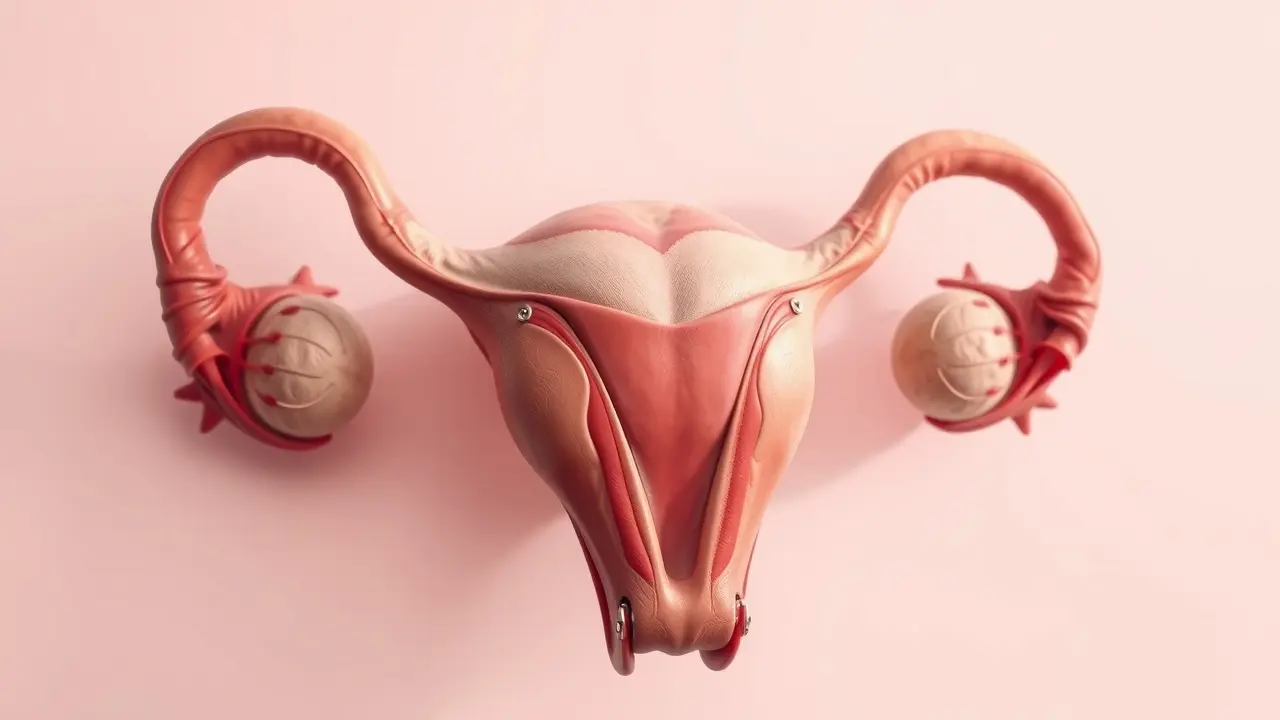 Ilustração detalhada do útero humano