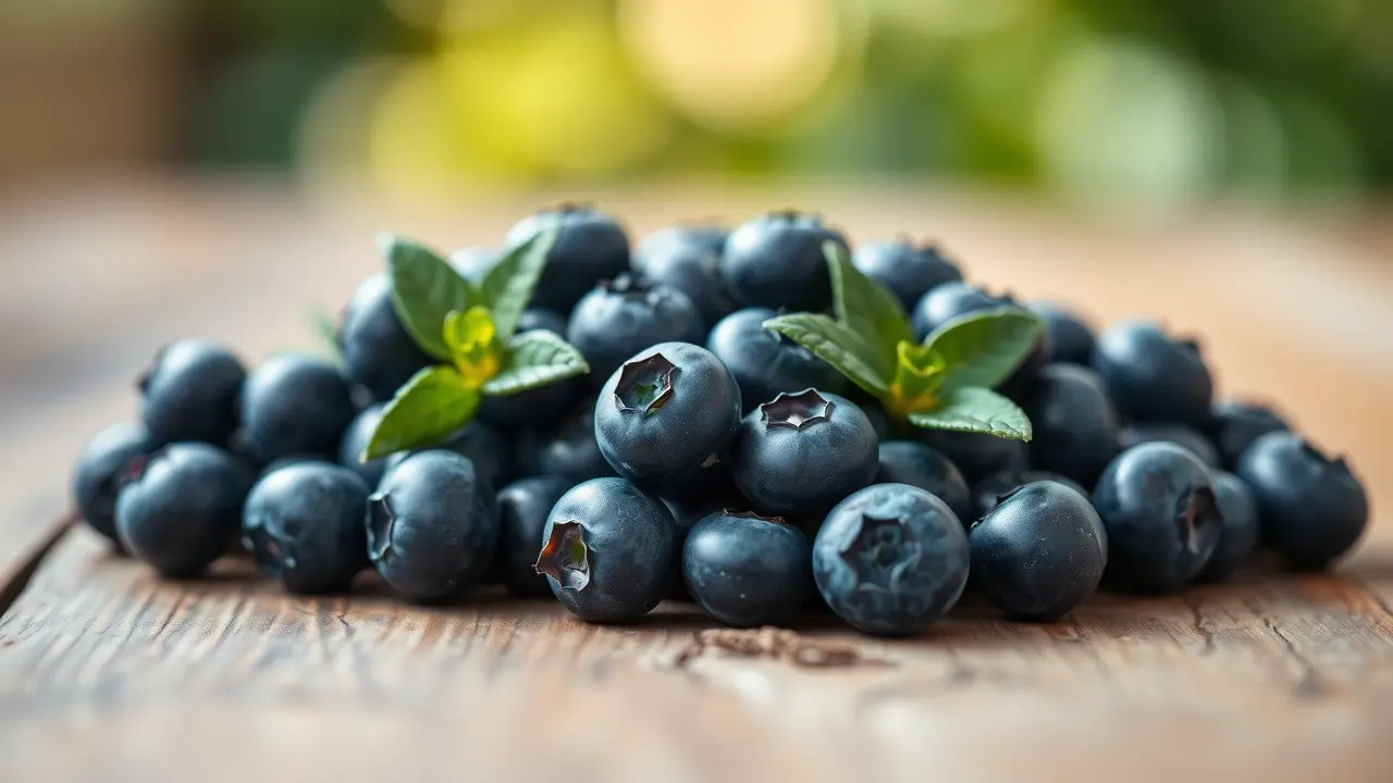 Close-up de uvas-do-monte frescas em mesa de madeira.