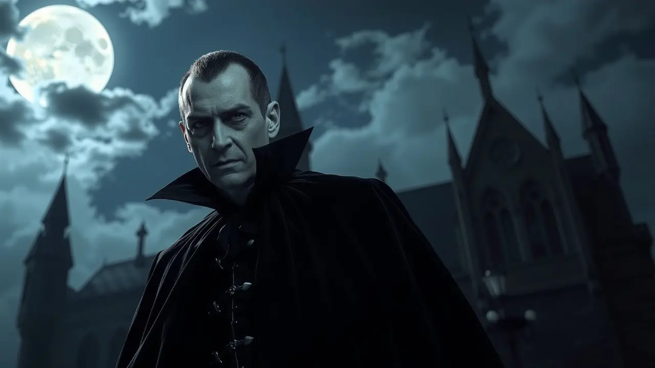 Sonhar com Vampiro: Descubra o Significado e as Interpretações Vampiro sombrio em castelo gótico