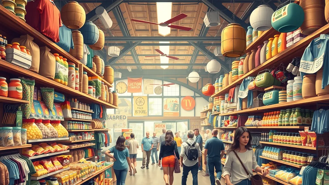 Varejão cheio de produtos diversos