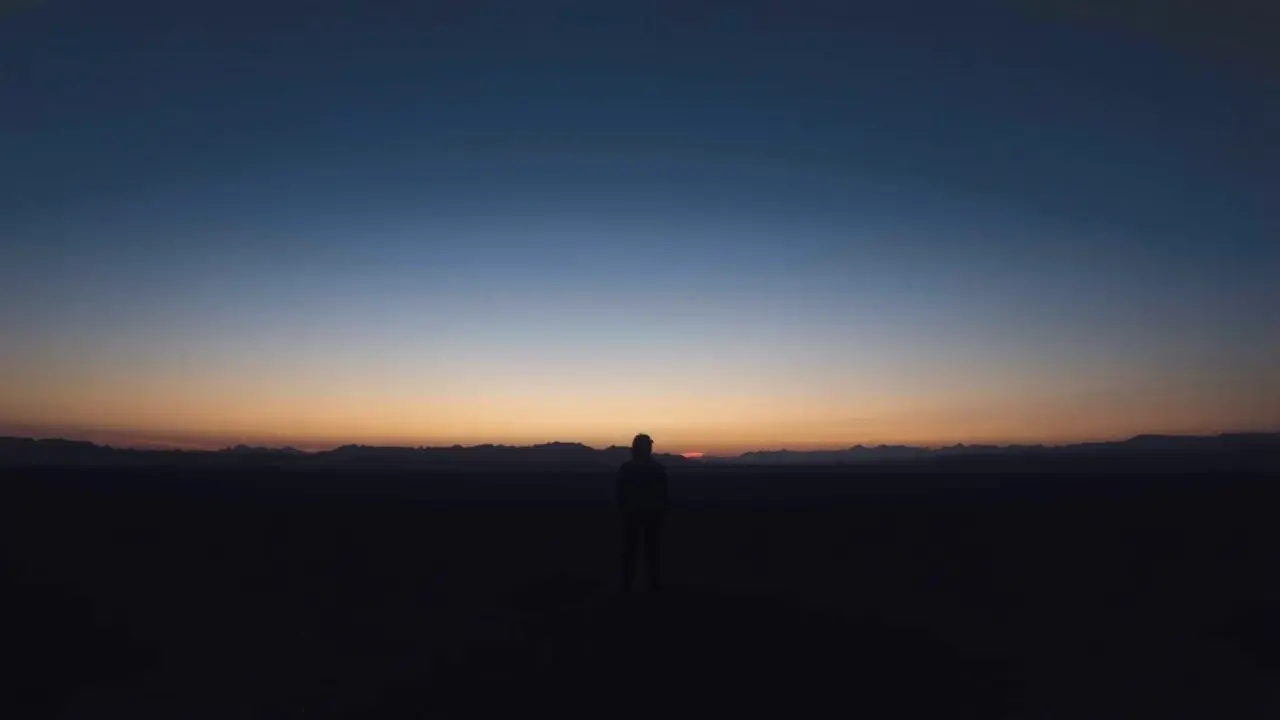 Sonhar com Vazio: Descubra os Significados Ocultos Silhueta solitária em paisagem vazia, representando sonho com vazio.