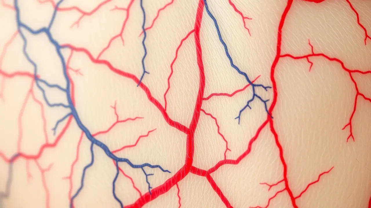 Veias visíveis sob a pele