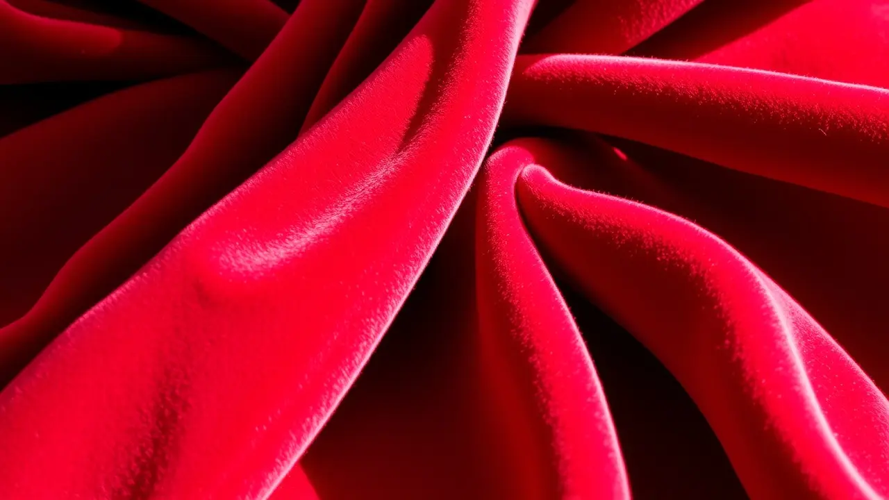Tecido de veludo vermelho luxuoso