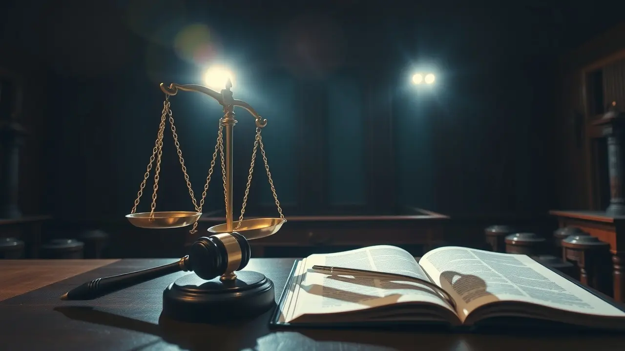 Sonhar com Veredicto: Descubra os Significados e Interpretações Tribunal com balança da justiça e martelo do juiz.