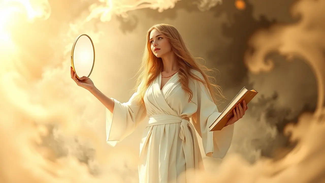 Veritas, deusa da verdade, em sonho