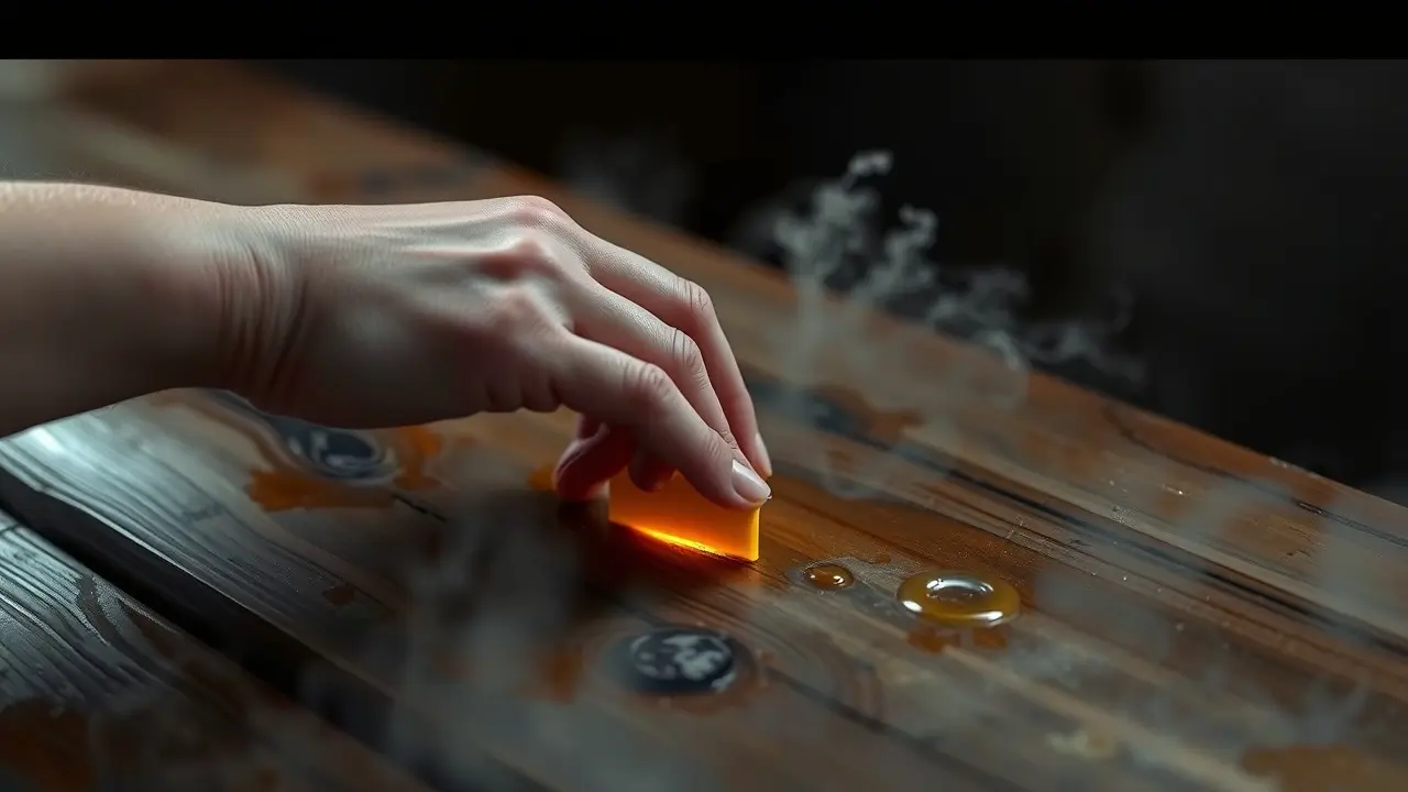 Mão aplicando verniz em madeira, sonho com verniz.