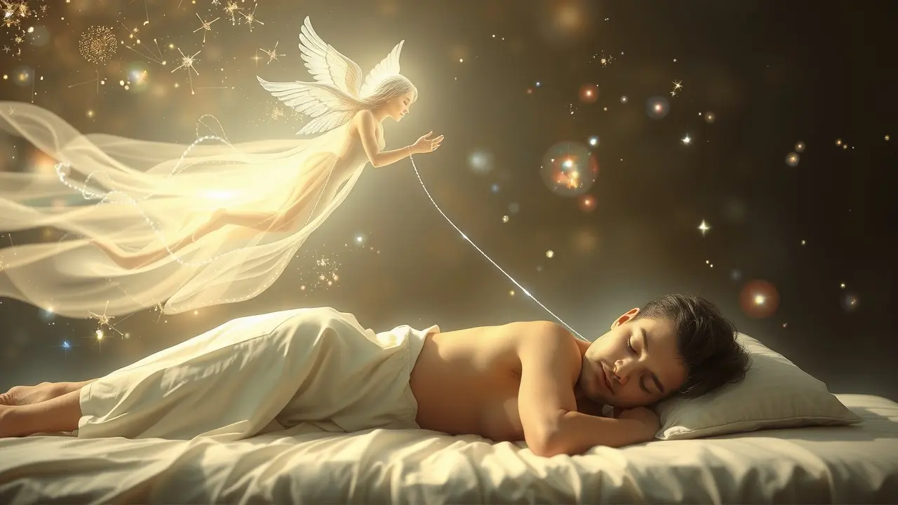 Sonhar com Viagem Astral: Descubra o Significado e as Mensagens Ocultas Ilustração de uma pessoa em viagem astral