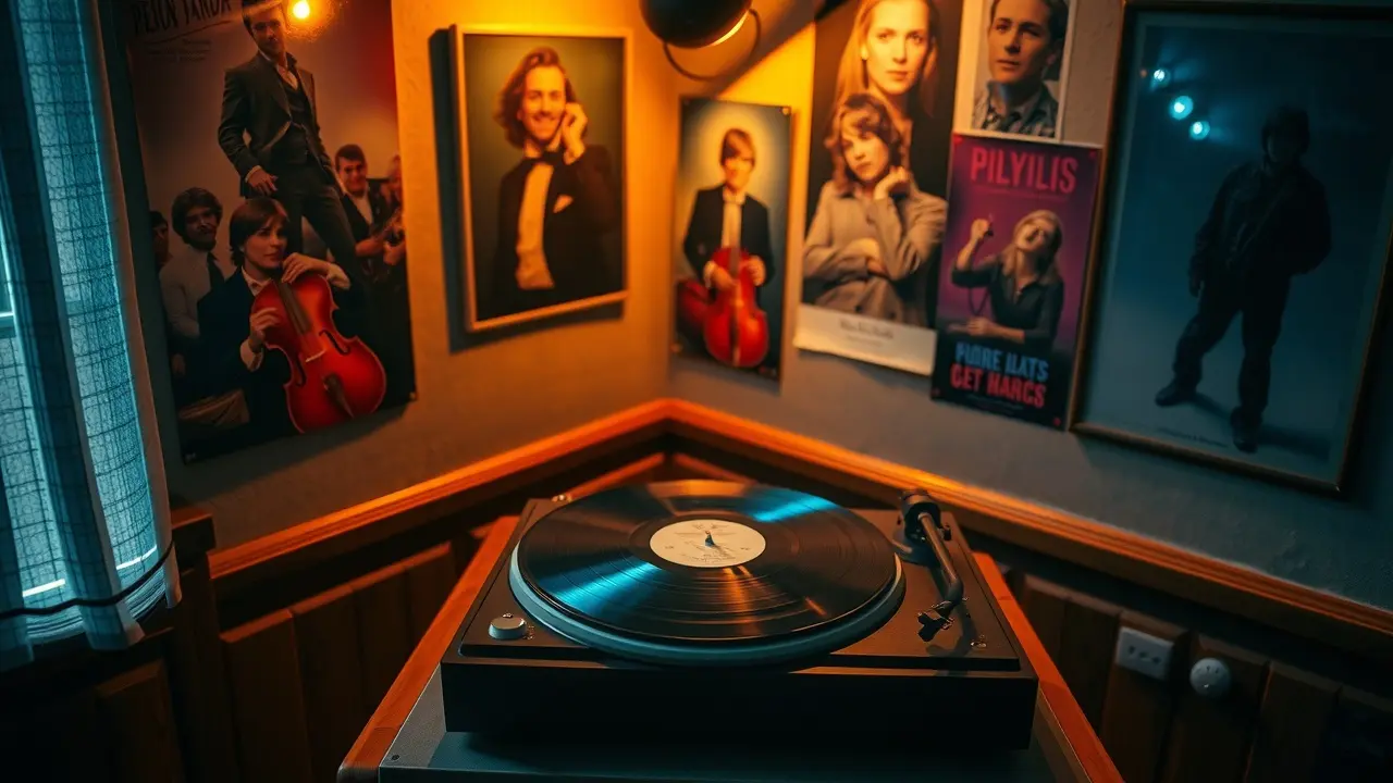 Sonho com disco de vinil e vitrola antiga.