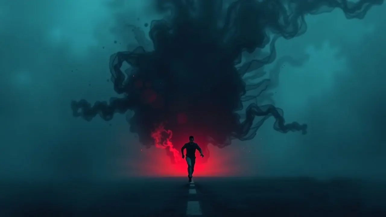 Ilustração de sonho com violência representando conflito interno.