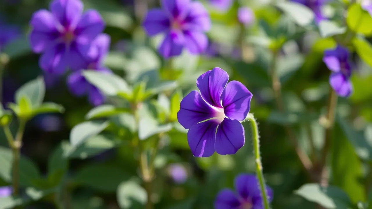 Violeta solitária em close-up
