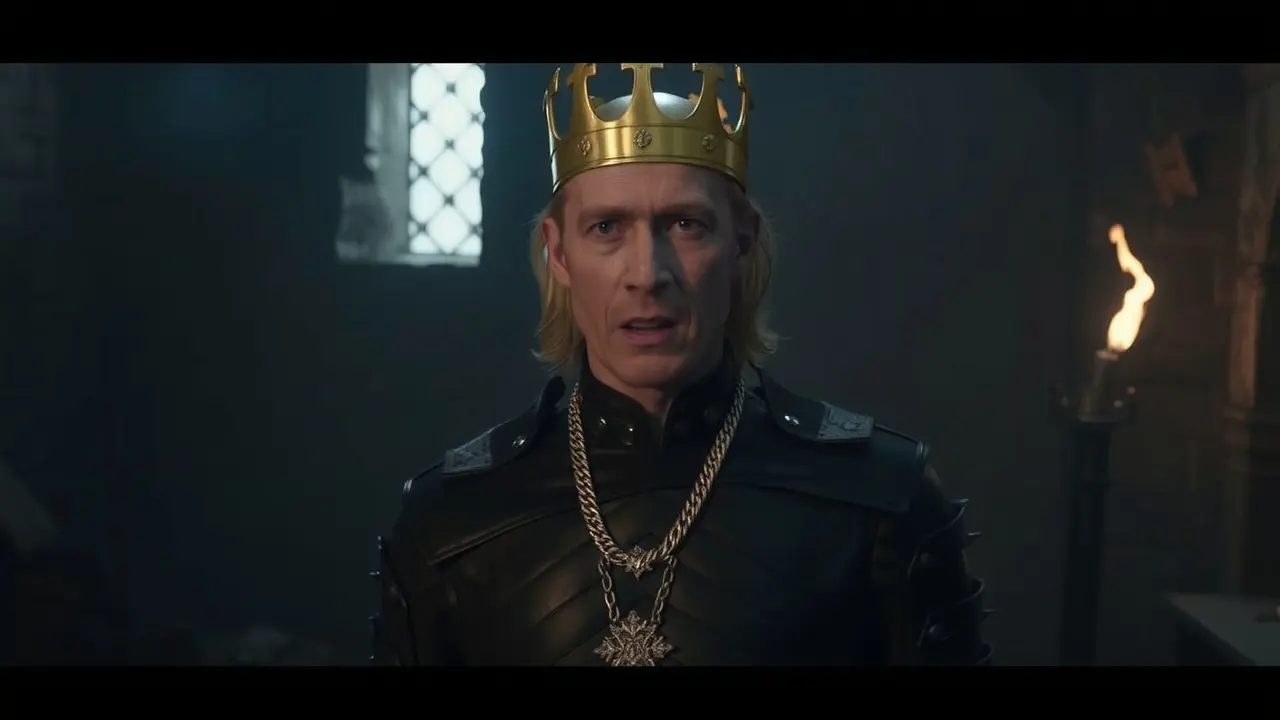 Viserys Targaryen com coroa derretida