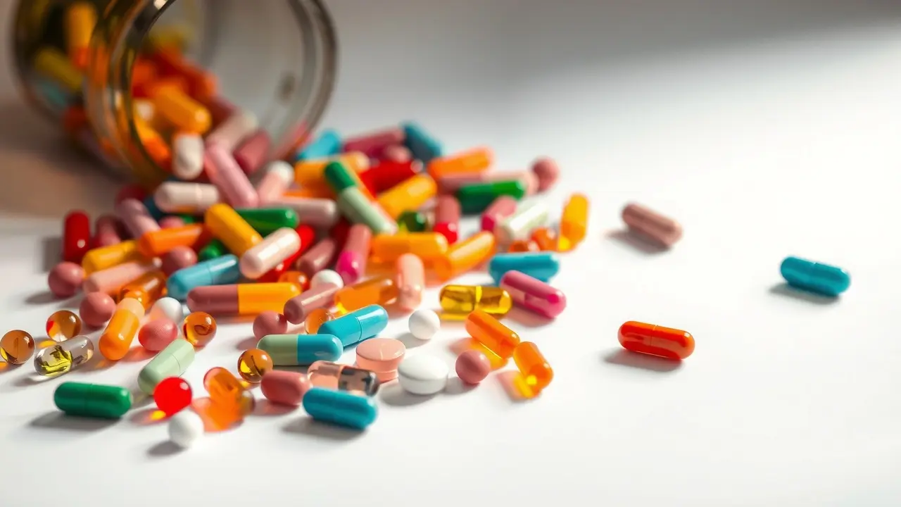 Pílulas de vitaminas coloridas