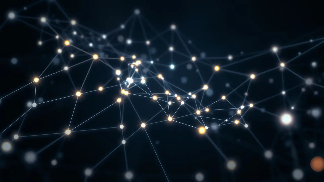 Significado de Sonhar com Web: Desvendando as Conexões Oníricas Rede brilhante interconectada em sonho, representando a web.