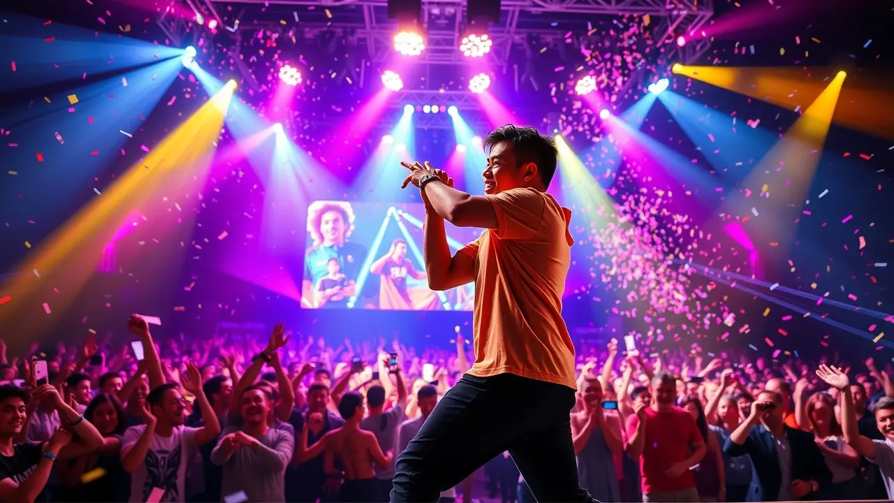 Significado de Sonhar com Wesley Safadão: Interpretações e Reflexões Wesley Safadão cantando em show com público.