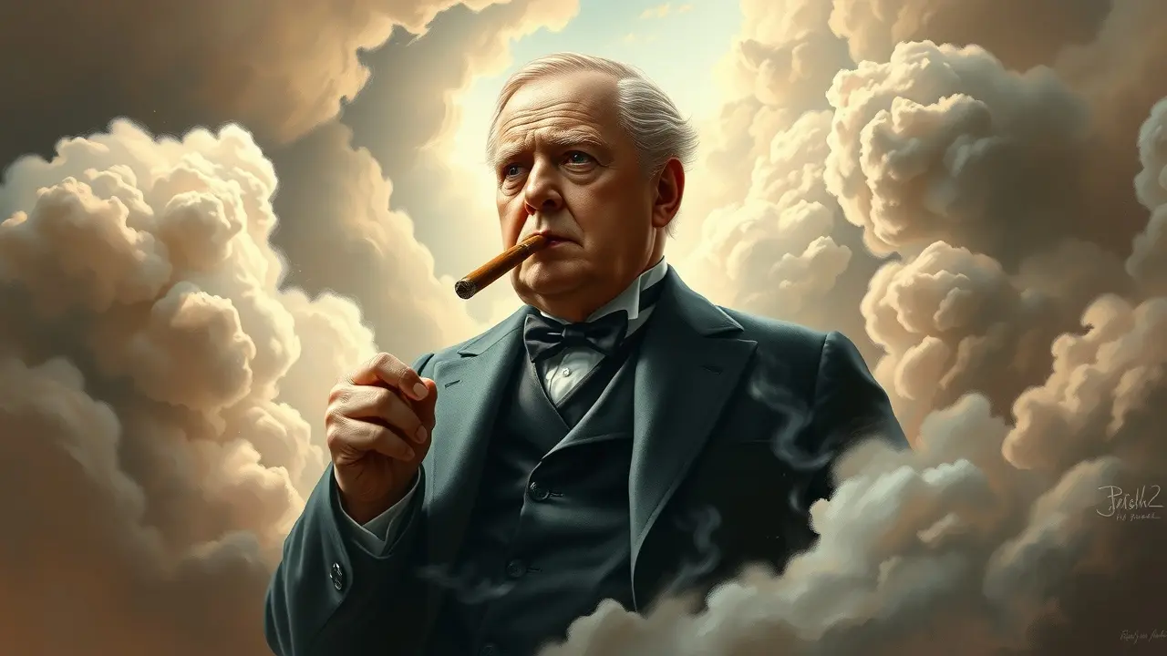 Winston Churchill em um sonho, liderança e resiliência