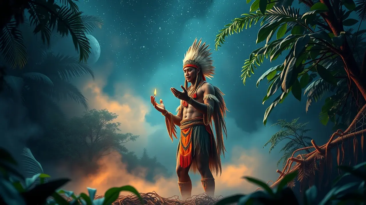 Sonhar com Xamanismo: Desvende os Mistérios e Significados Ocultos Sonho com xamanismo em uma floresta exuberante