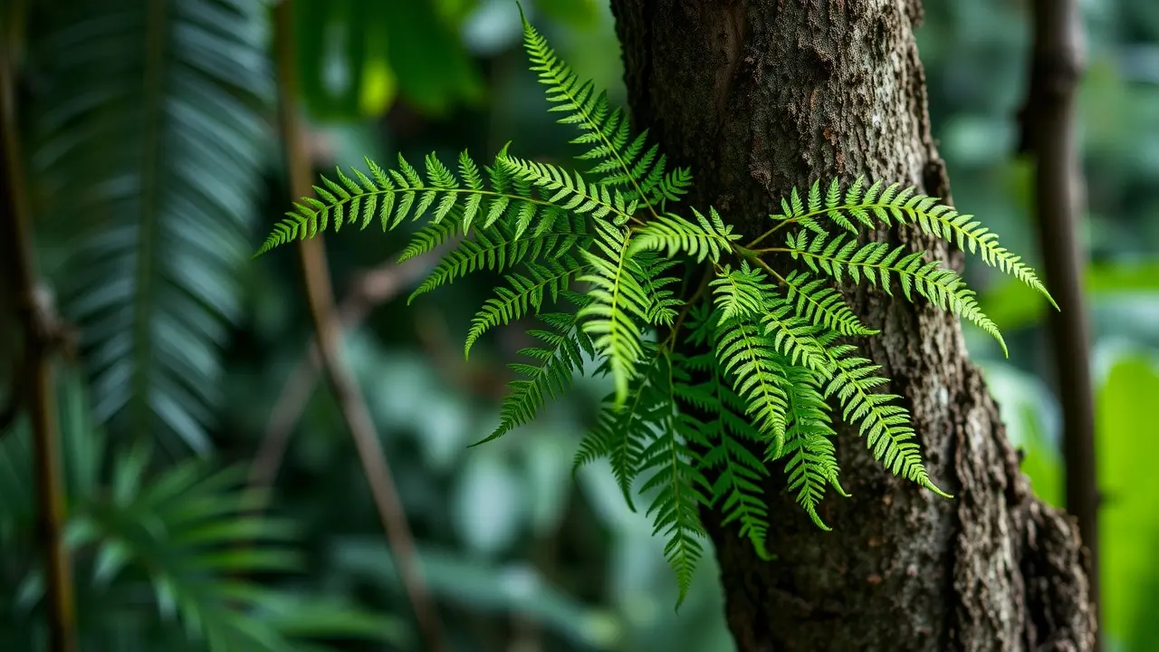 Sonhar com Xaxim: Descubra os Significados e Simbolismos Ocultos Xaxim verde exuberante em floresta tropical.