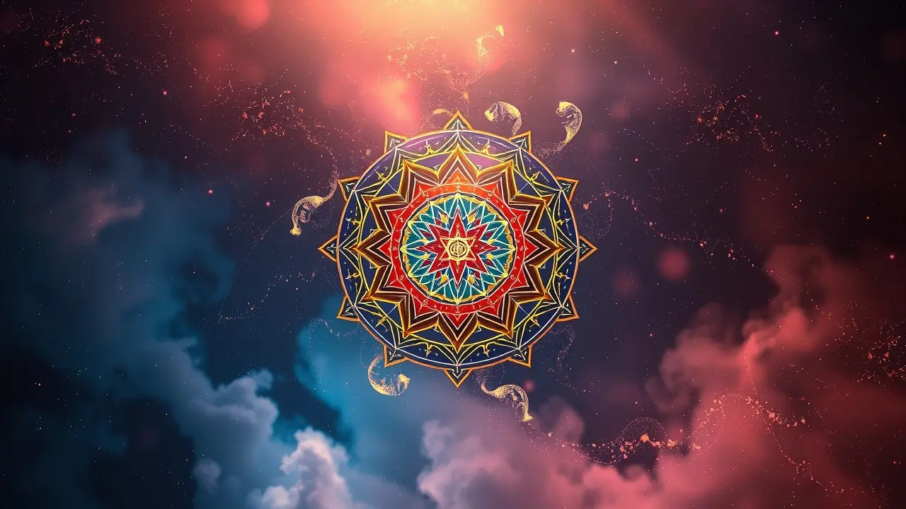 Yantra colorida em sonho