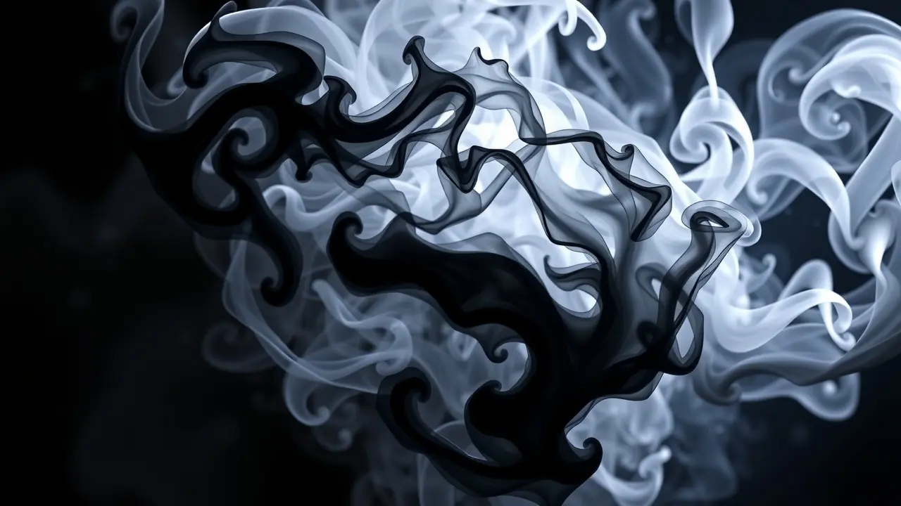 Símbolo Yin Yang em fumaça representando equilíbrio