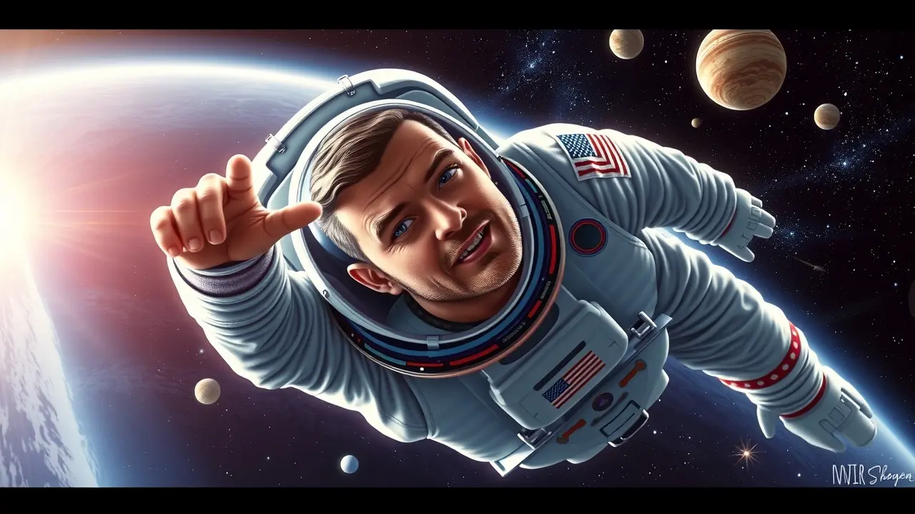 Sonhar com Yuri Gagarin: Desvende os Significados Ocultos Yuri Gagarin flutuando no espaço