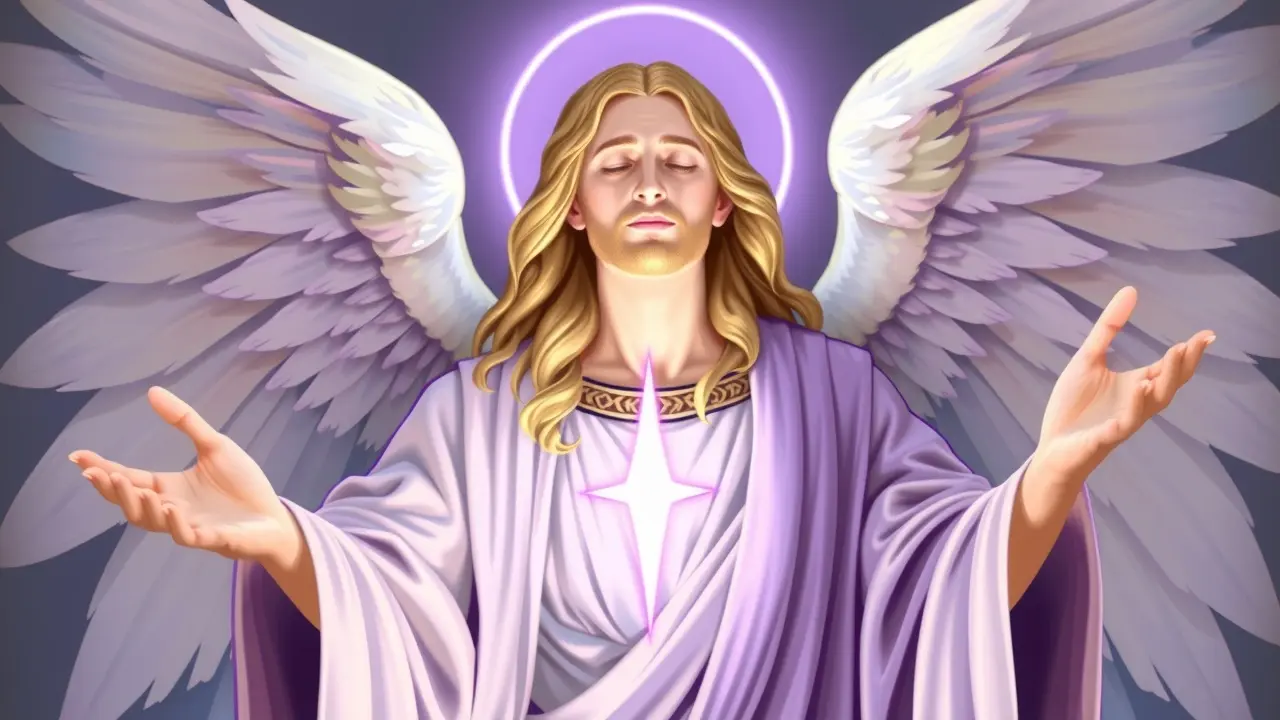 Significado de Sonhar com Zadkiel: Revelações e Transformação Arcanjo Zadkiel abençoando em sonho