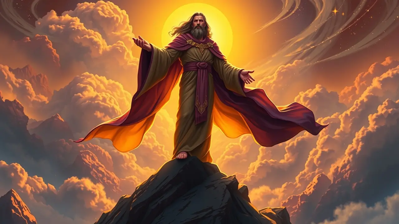 Sonhar com Zatara: Desvende os Mistérios e Significados Figura mística em montanha representando sonho com Zatara.