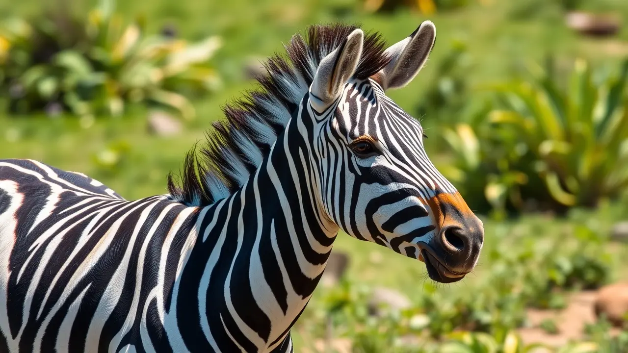 Sonhar com Zebra: Descubra o Significado e as Mensagens Ocultas Zebra com listras em savana verde.