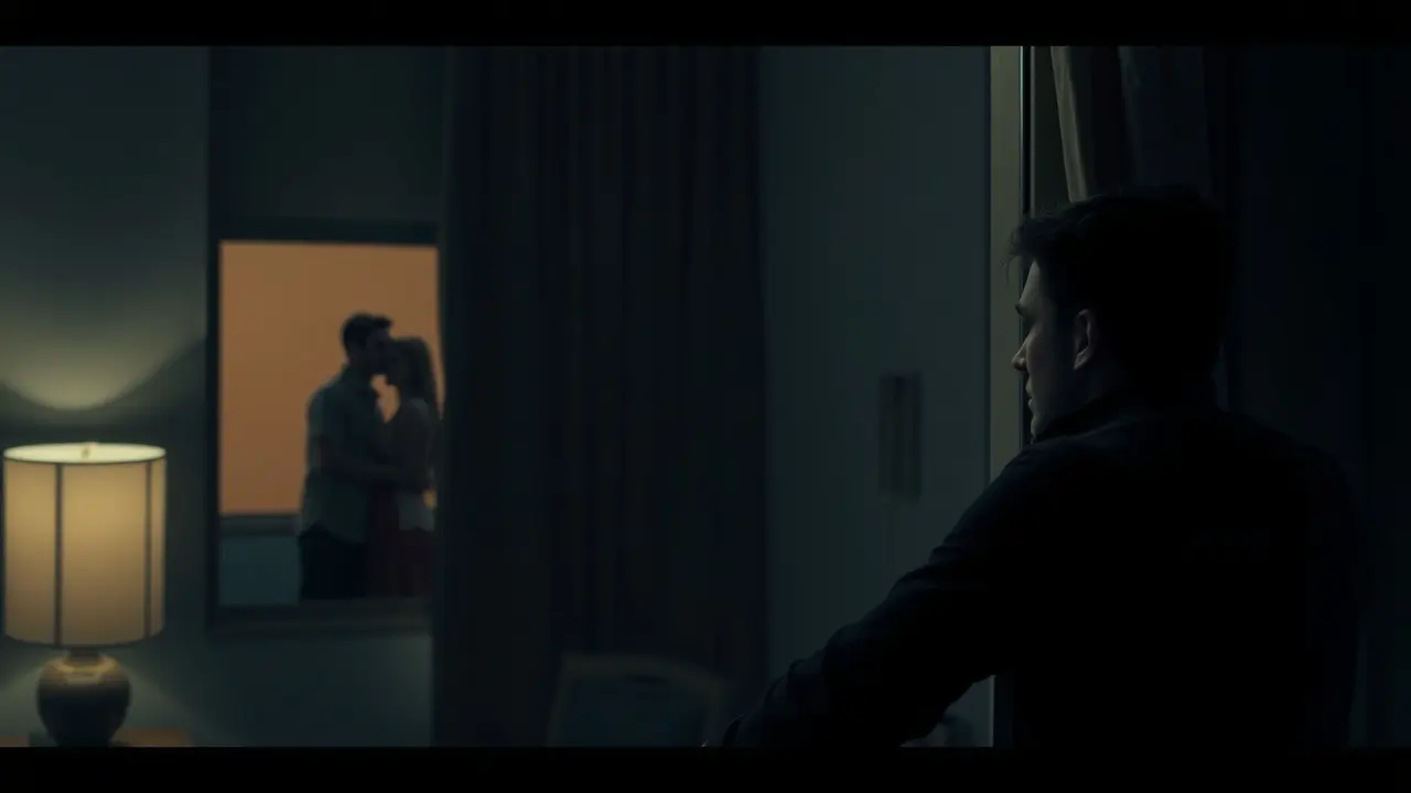 Mulher olhando com ansiedade pela janela