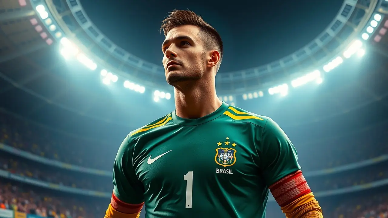 Zetti, goleiro brasileiro, em campo de futebol.